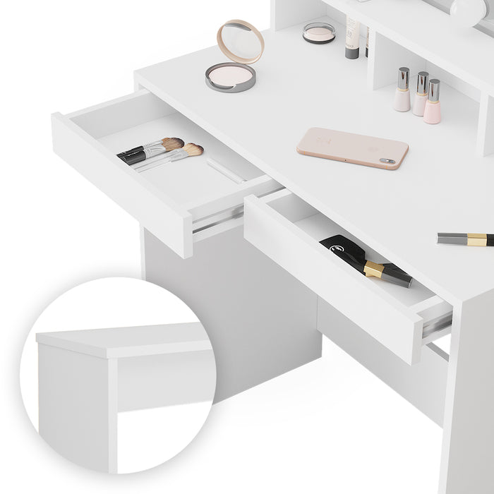 Vicco Tavolo da toeletta Bianco 80 cm con panca