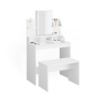 Vicco Tavolo da toeletta Bianco 80 cm con panca