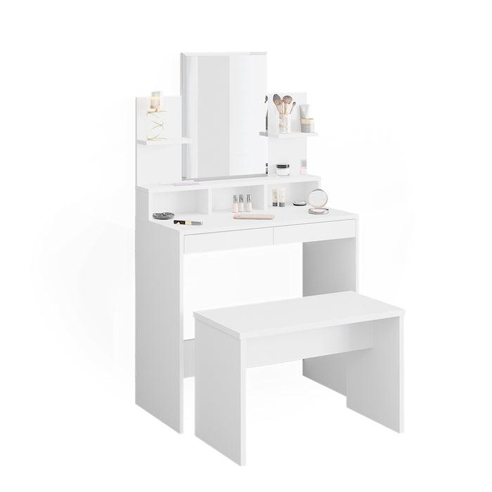 Vicco Tavolo da toeletta Bianco 80 cm con panca