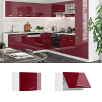 Vicco Pensile da cucina Rosso lucido 60 cm Piatto