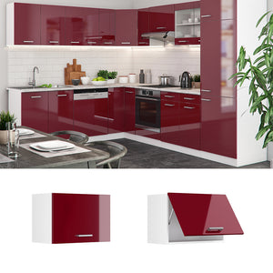 Vicco Pensile da cucina Rosso lucido 60 cm Piatto