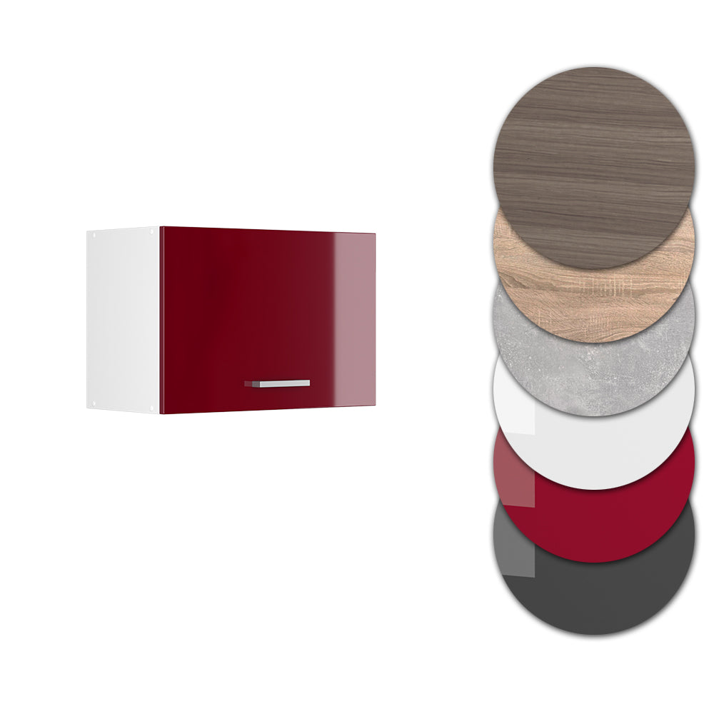 Vicco Pensile da cucina Rosso lucido 60 cm Piatto