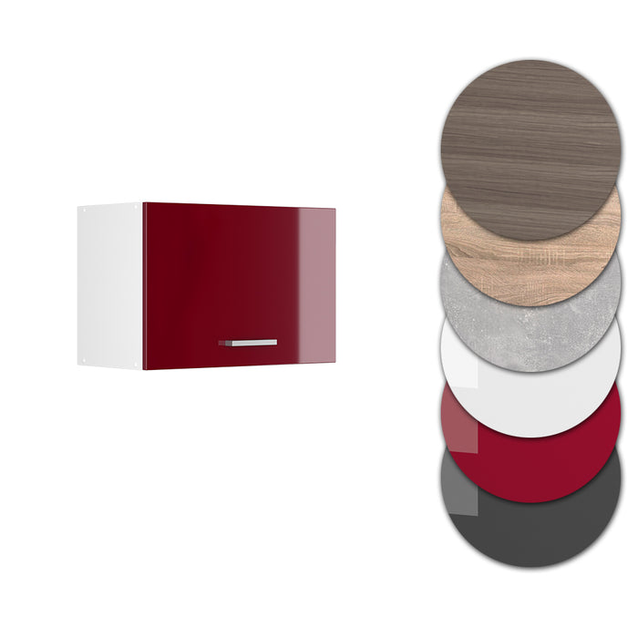 Vicco Pensile da cucina Rosso lucido 60 cm Piatto