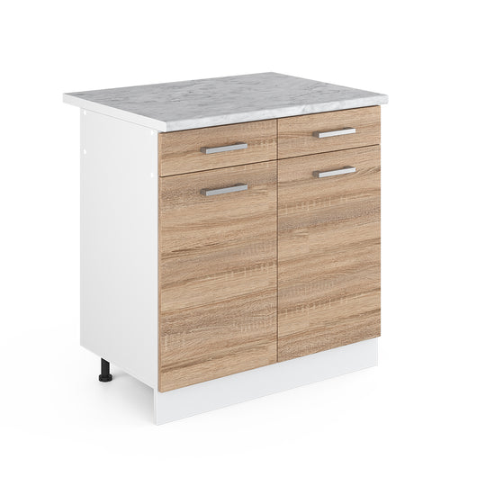Vicco Mobiletto base per cucina Sonoma 80 cm , PL Marmo
