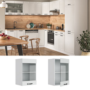 Vicco Mobile da cucina in vetro Bianco casa di campagna 40 cm