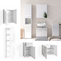 Vicco Set mobili bagno Bianco lucido 4 parti