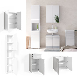 Vicco Set mobili bagno Bianco lucido 4 parti