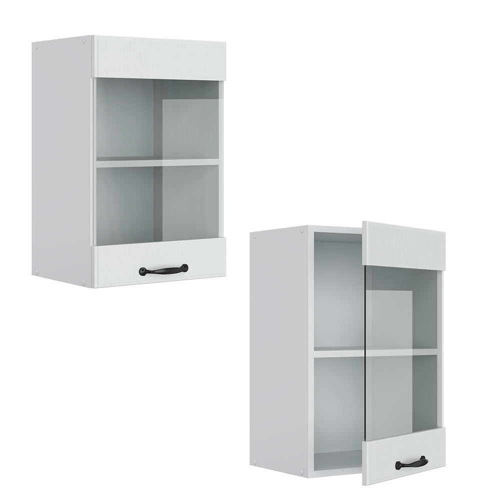 Vicco Mobile da cucina in vetro Bianco casa di campagna 40 cm