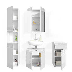 Vicco Set mobili bagno Bianco lucido 4 parti