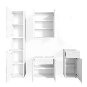 Vicco Set mobili bagno Bianco lucido 4 parti