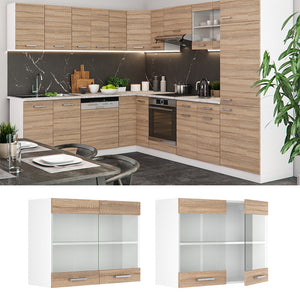 Vicco Mobile da cucina in vetro Sonoma 80 cm