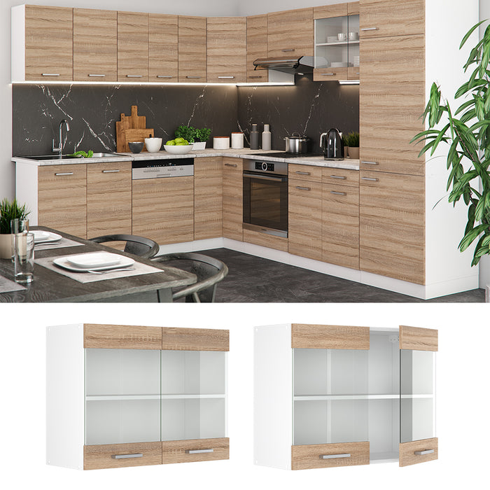 Vicco Mobile da cucina in vetro Sonoma 80 cm