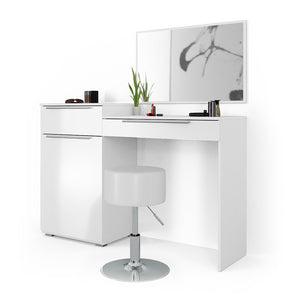 Vicco Tavolo da toeletta Bianco 135 cm con sgabello