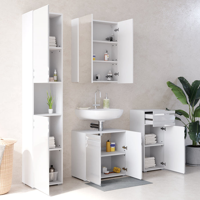 Vicco Set mobili bagno Bianco lucido 4 parti