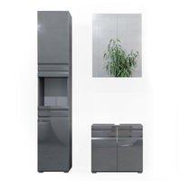Vicco Set mobili bagno Antracite lucido 3 parti, con colonna