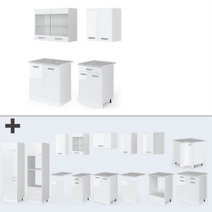 Vicco Cucina monoblocco Bianco lucido/bianco 140 cm , PL Antracite