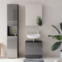 Vicco Set mobili bagno Antracite lucido 3 parti, con colonna