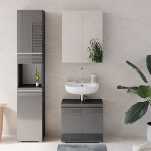 Vicco Set mobili bagno Antracite lucido 3 parti, con colonna