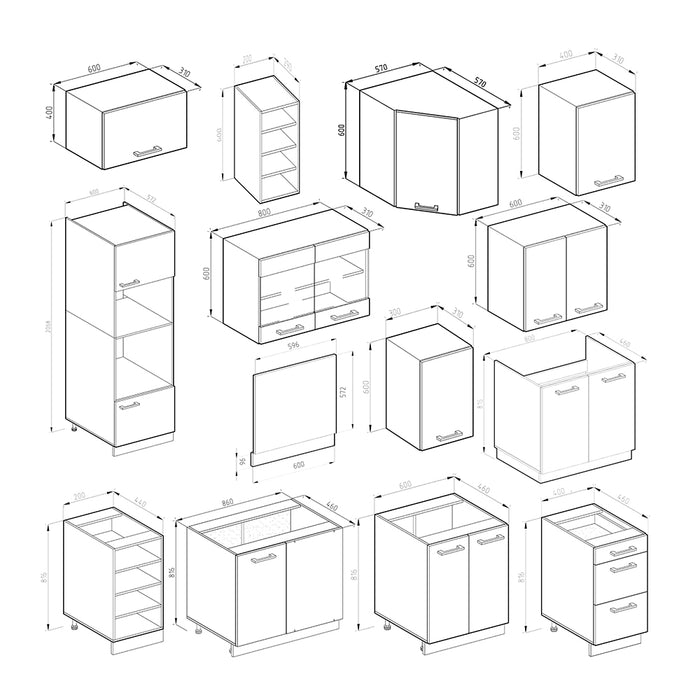 Vicco Cucina angolare completa Sonoma/Bianco 237 x 60 cm , PL Marmo