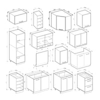 Vicco Cucina angolare completa Sonoma/Bianco 237 x 247 cm , PL Antracite