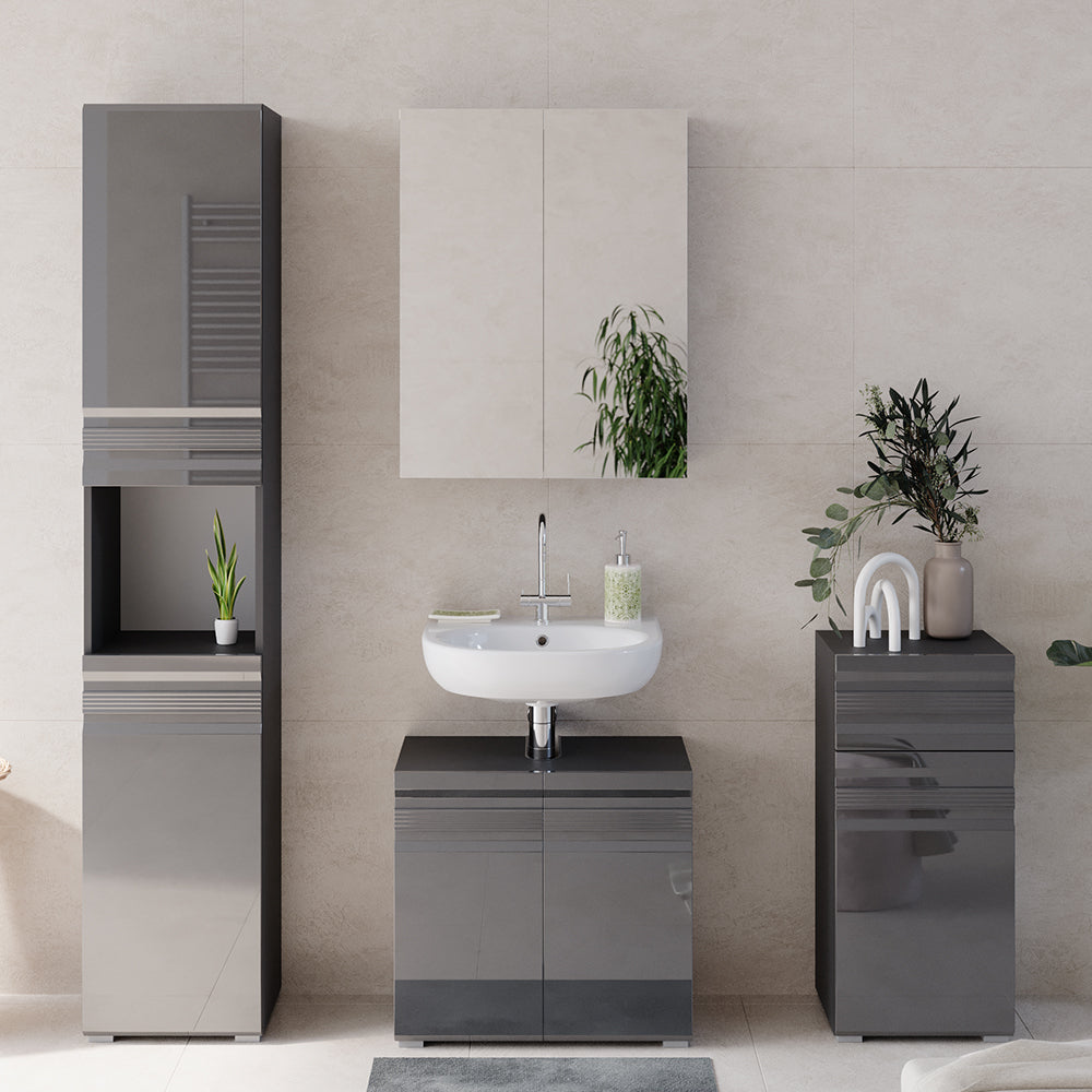 Vicco Set mobili bagno Antracite lucido 4 parti