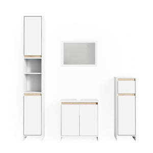 Vicco Set mobili bagno Bianco/Sonoma 4 parti