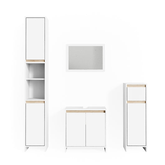 Vicco Set mobili bagno Bianco/Sonoma 4 parti