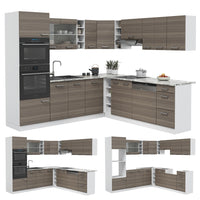 Vicco Cucina angolare completa Grigio prezioso/bianco 237 x 247 cm , PL Antracite