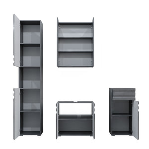 Vicco Set mobili bagno Antracite lucido 4 parti