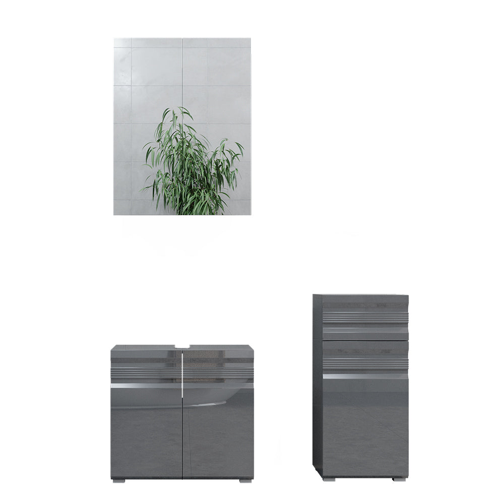 Vicco Set mobili bagno Antracite lucido 3 parti
