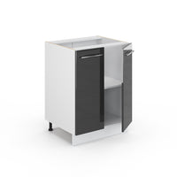 Vicco Mobiletto base cucina Antracite lucido 60 cm , PL Rovere