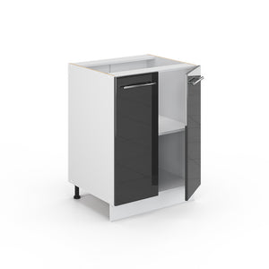 Vicco Mobiletto base cucina Antracite lucido 60 cm , PL Rovere