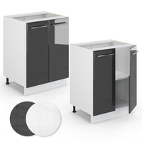 Vicco Mobiletto base cucina Antracite lucido 60 cm , PL Rovere