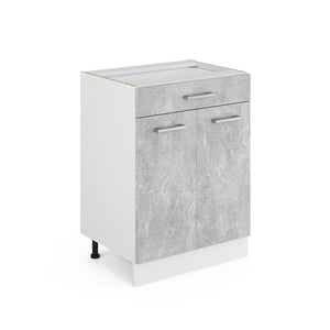 Vicco Base universale Calcestruzzo 60 cm con cassetti, senza piano di lavoro
