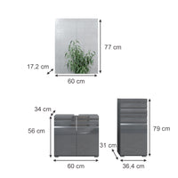 Vicco Set mobili bagno Antracite lucido 3 parti