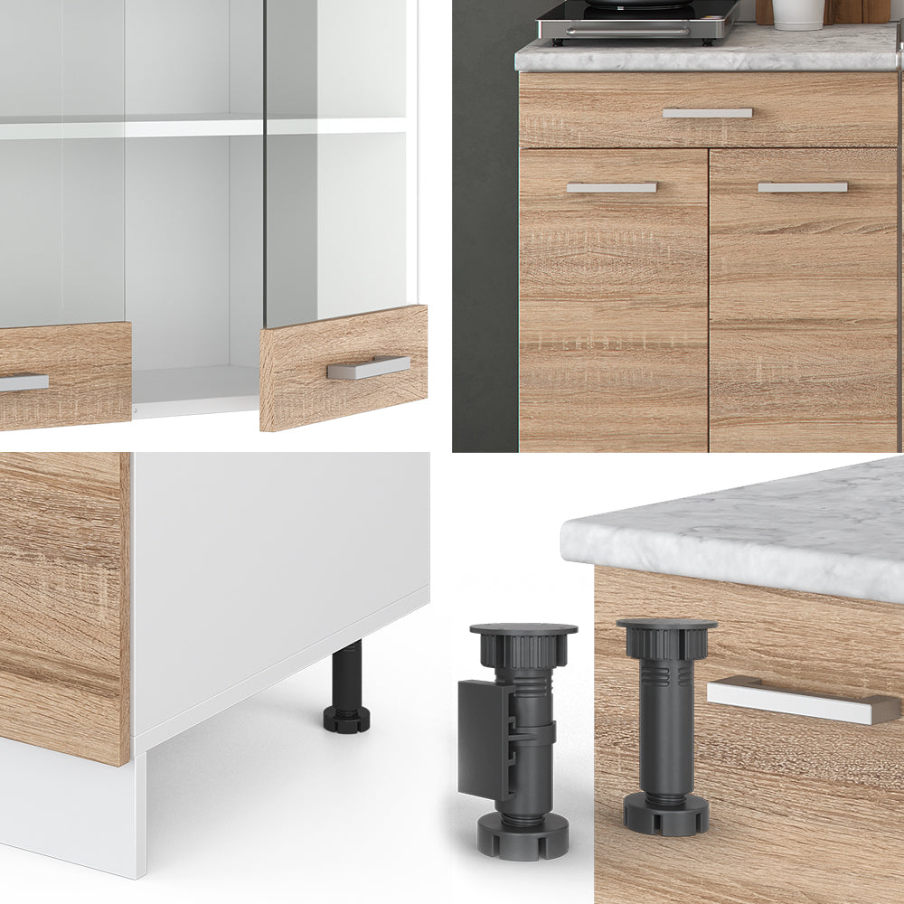 Vicco Cucina monoblocco Sonoma/Bianco 140 cm , PL Rovere