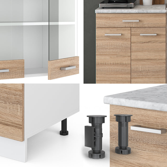 Vicco Cucina monoblocco Sonoma/Bianco 140 cm , PL Rovere