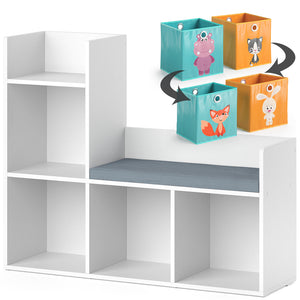 Vicco Scaffale per bambini Bianco 30.9 x 88.6 cm con 2 scatole pieghevoli opt.1