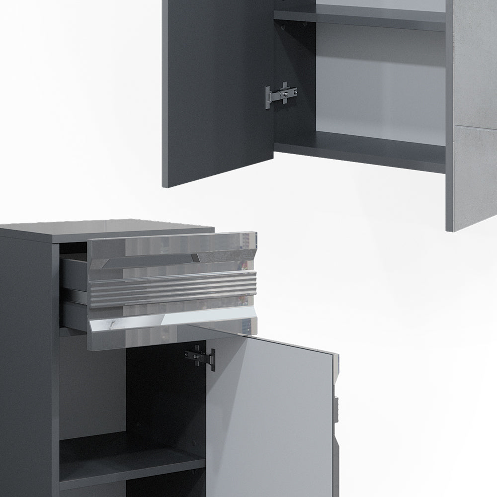 Vicco Set mobili bagno Antracite lucido 3 parti