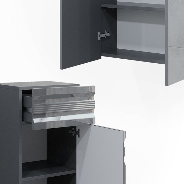 Vicco Set mobili bagno Antracite lucido 3 parti