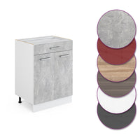 Vicco Mobiletto base per cucina Calcestruzzo 60 cm con cassetto, senza piano di lavoro