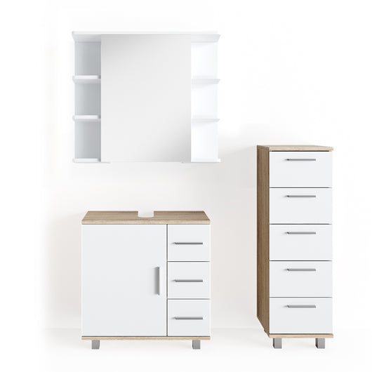 Vicco Set mobili bagno Sonoma 3 parti, con mobile midi