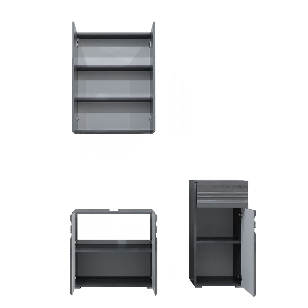 Vicco Set mobili bagno Antracite lucido 3 parti