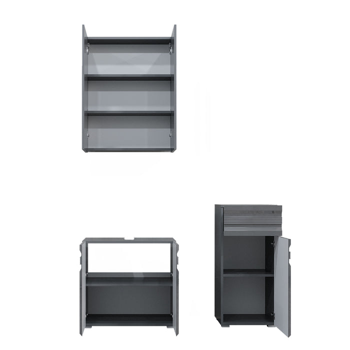Vicco Set mobili bagno Antracite lucido 3 parti