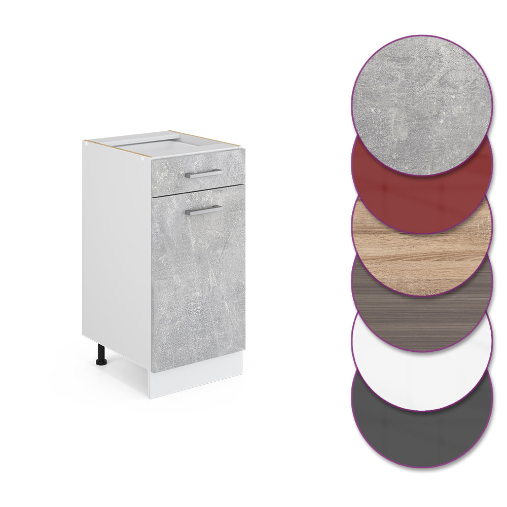 Vicco Mobiletto base per cucina Calcestruzzo 40 cm senza piano di lavoro