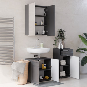 Vicco Set mobili bagno Antracite lucido 3 parti