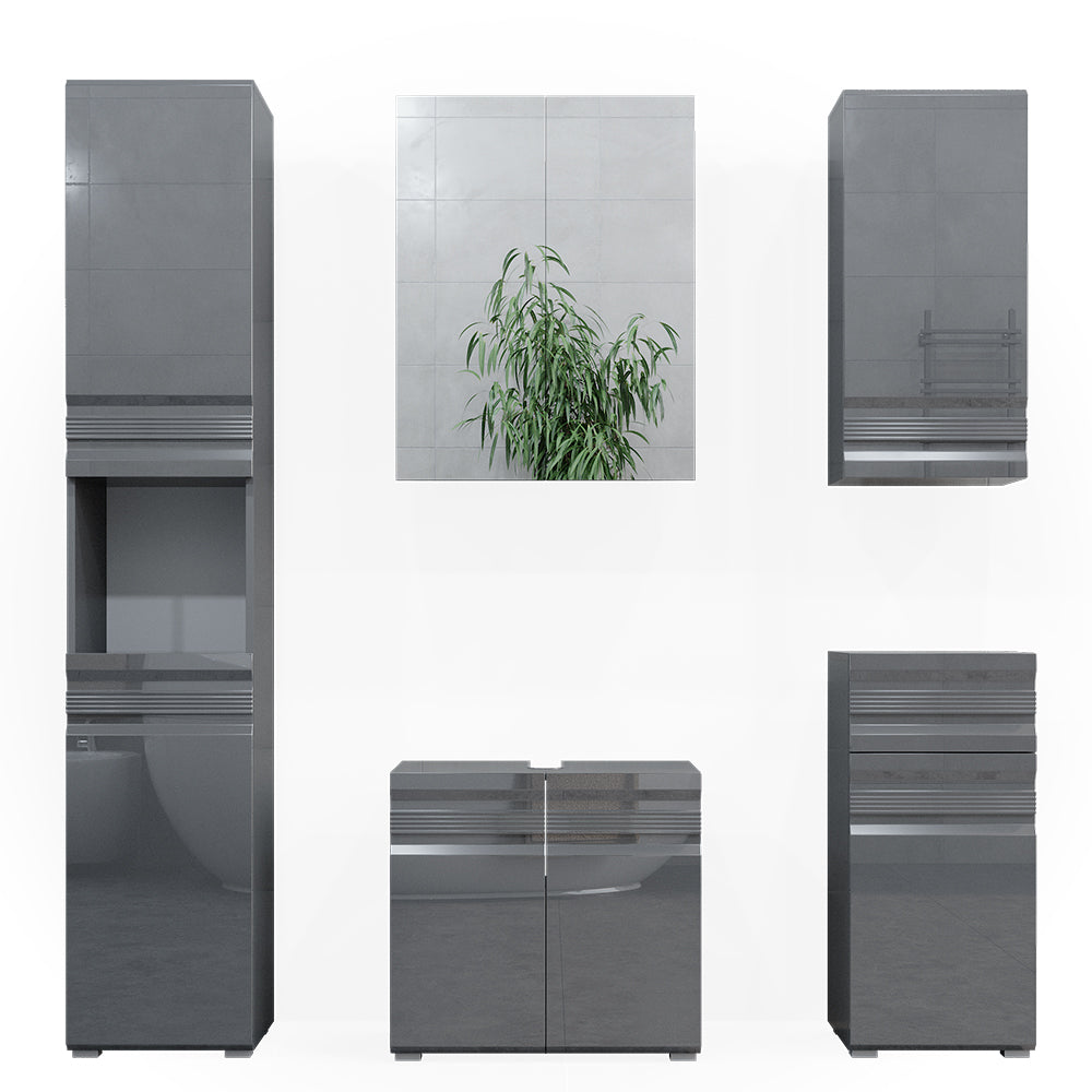 Vicco Set mobili bagno Antracite lucido 5 parti