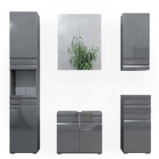 Vicco Set mobili bagno Antracite lucido 5 parti