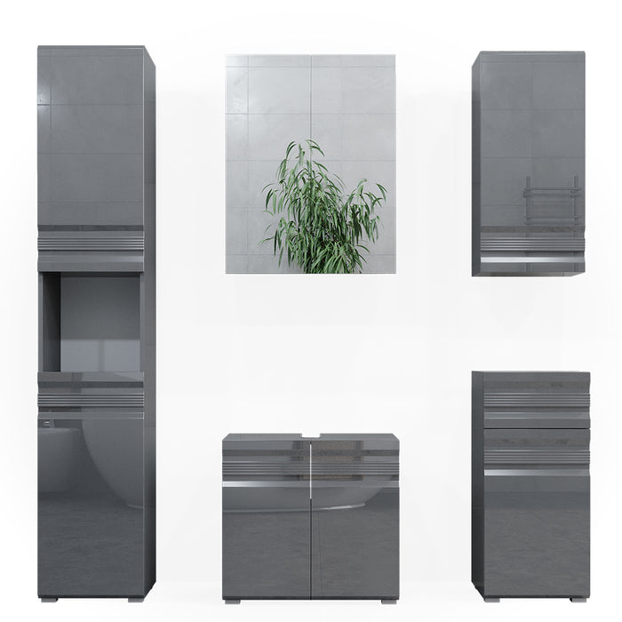 Vicco Set mobili bagno Antracite lucido 5 parti