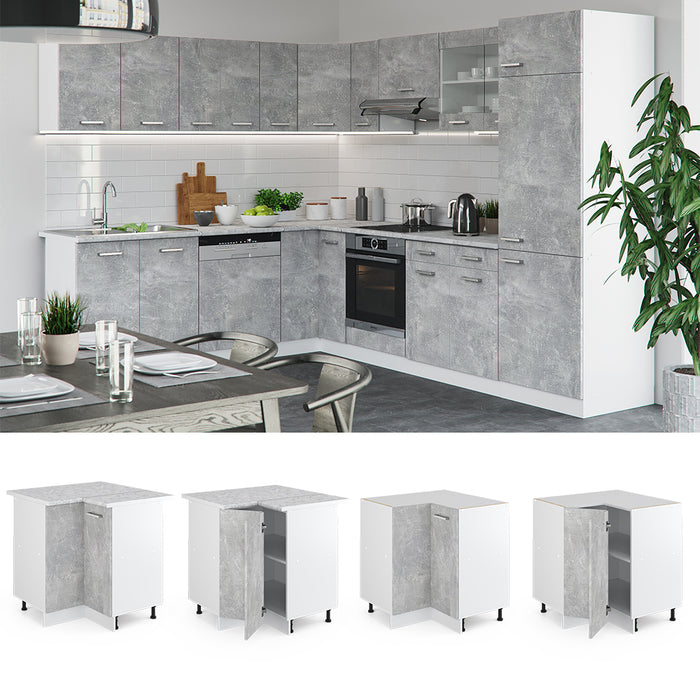 Vicco Mobile ad angolo cucina Calcestruzzo 60 cm , PL Marmo